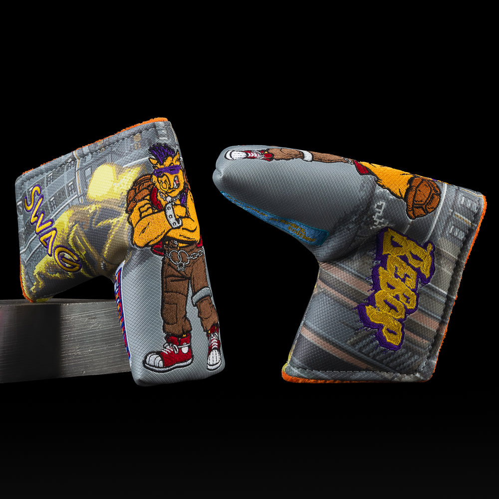 Randomly sold TMNT official blade golf headcovers featuring Krang, Rocksteady, Bebop, and Foot Clan in stitched detail.