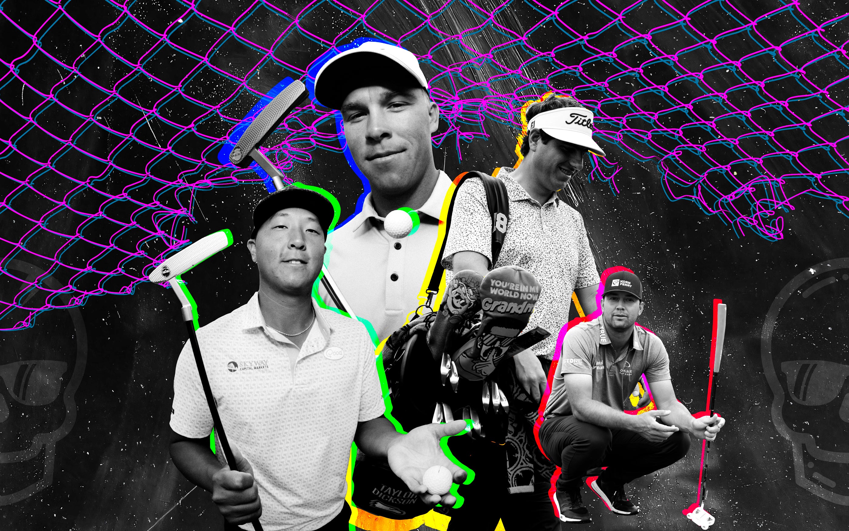 SWAG Golf Team SWAG PGA Tour Pros and brand ambassadors featuring Nick Hardy, John Pak, Taylor Dickson, Taylor Montgomery, Paige Spiranac, and Smylie Kaufman.