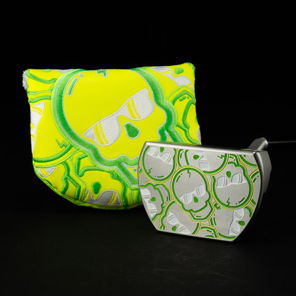 SWAG Golf WM stacked skulls The Boss stainless steel tour satin mist putter made in the USA.