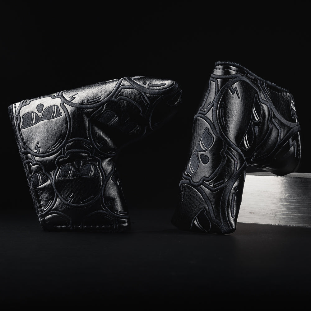 Black Swag skulls blade golf putter head cover made in the USA.