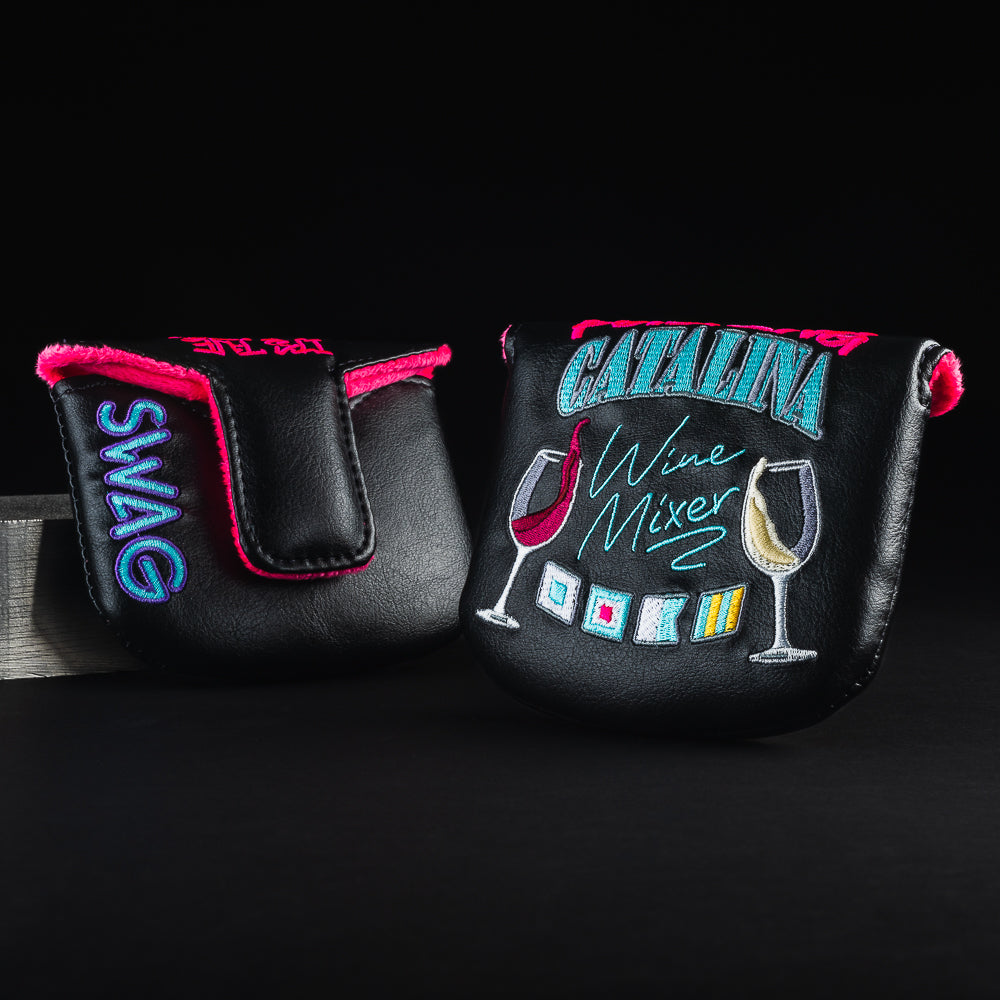 Catalina Wine Mixer black mallet putter golf club head cover made in the USA.