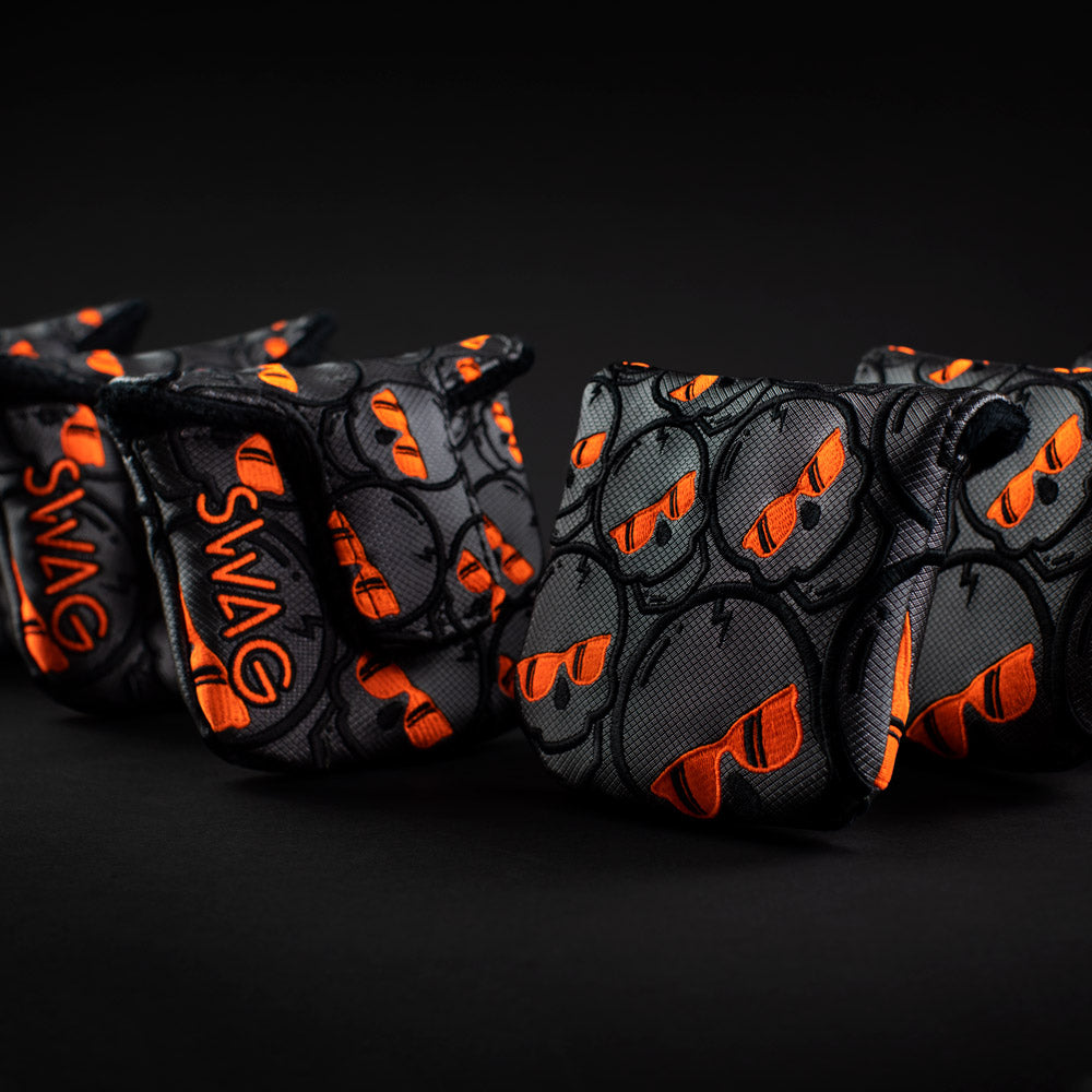 Atomic Orange Concentric Skulls Mallet Cover