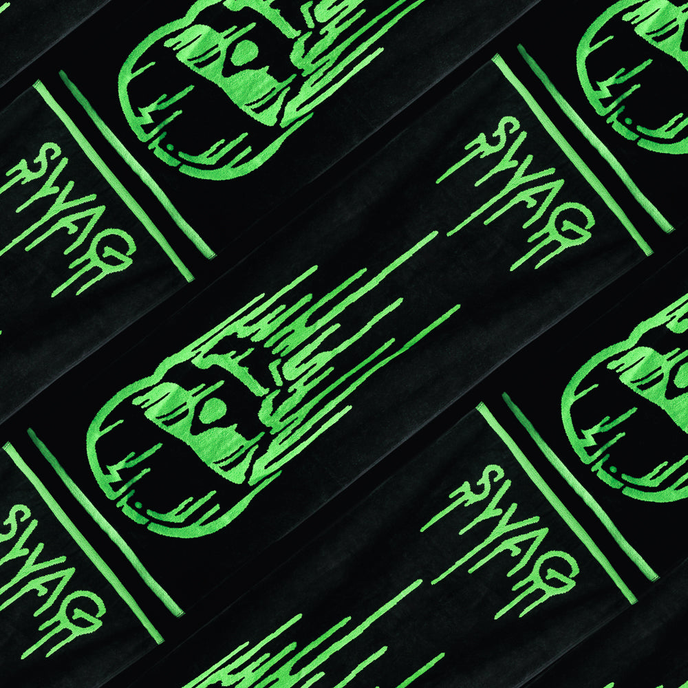 Green Dripping Skull Towel