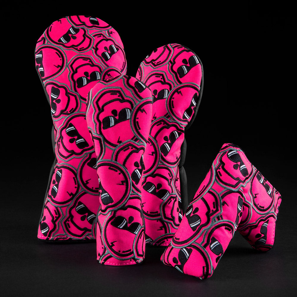 Pink Stacked Skulls Cover Set