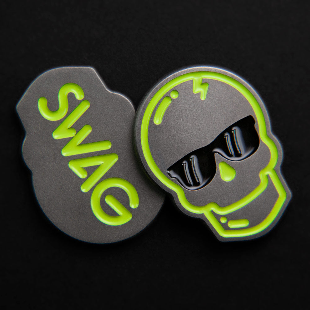 Neon Yellow Charcoal Skull Marker