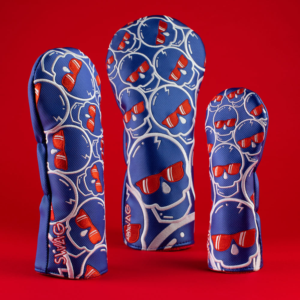 Patriotic Concentric Skulls Wood Cover Set