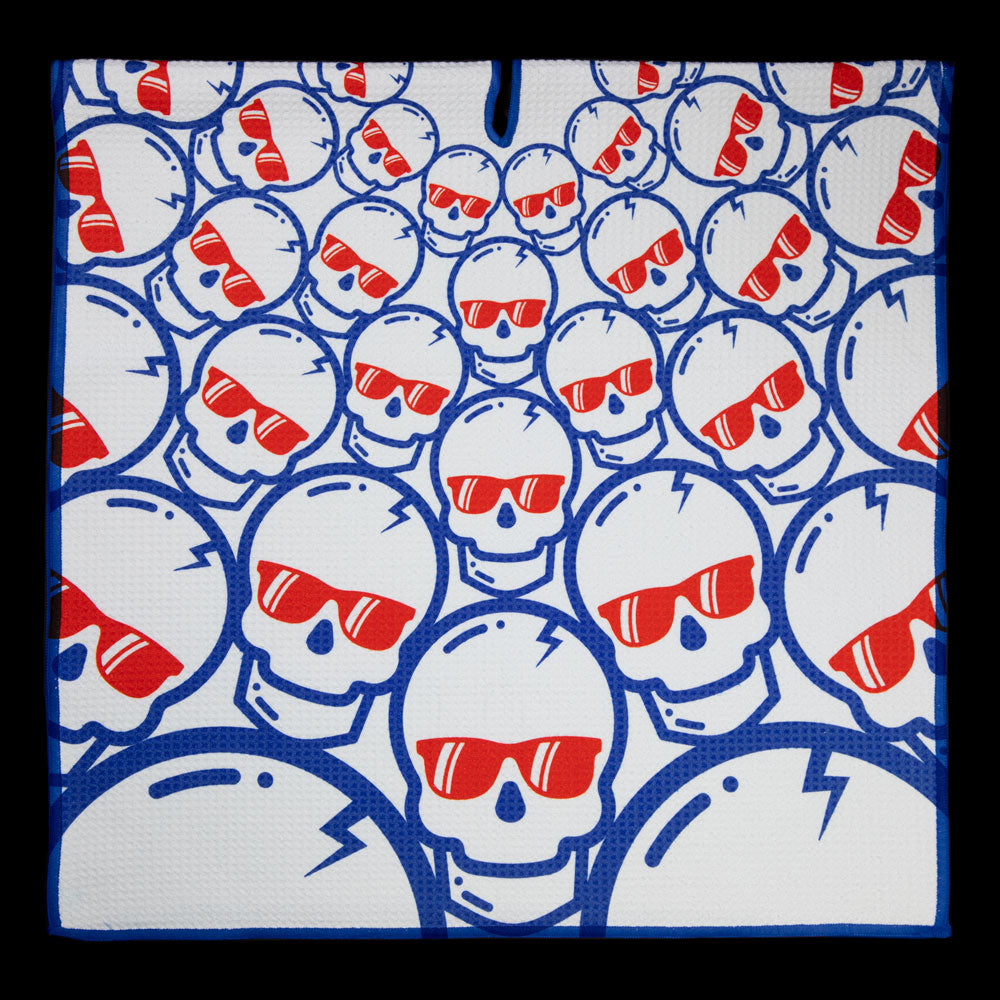 Patriotic Concentric Skulls Towel