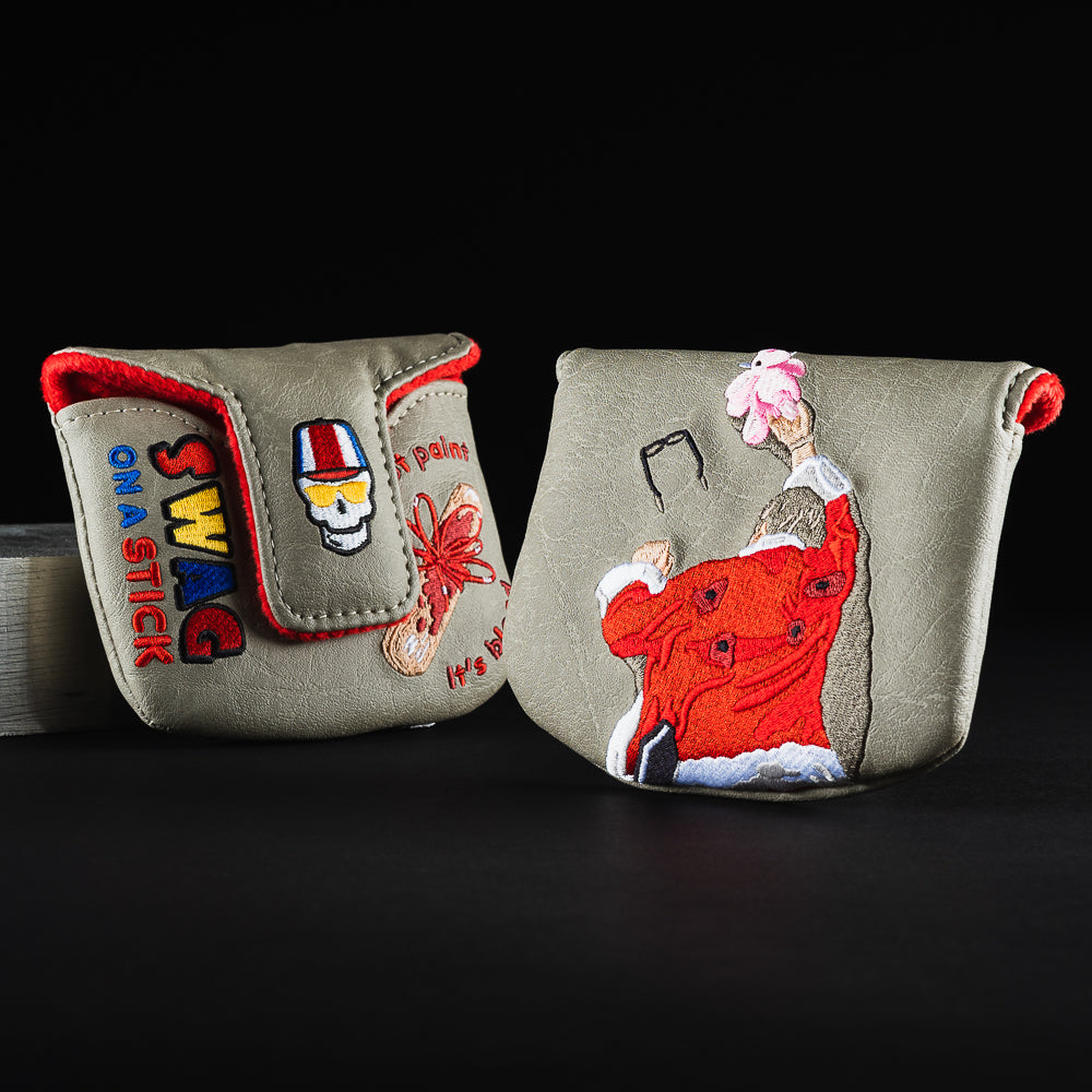 Bad Santa mallet golf club head cover made in the USA.