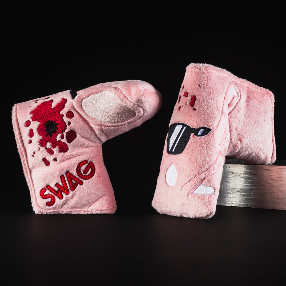 Bad Santa pink elephant special blade golf putter head cover made in the USA.