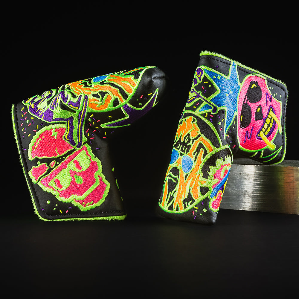 Swagmas cookie themed black blade putter golf club head cover made in the USA.