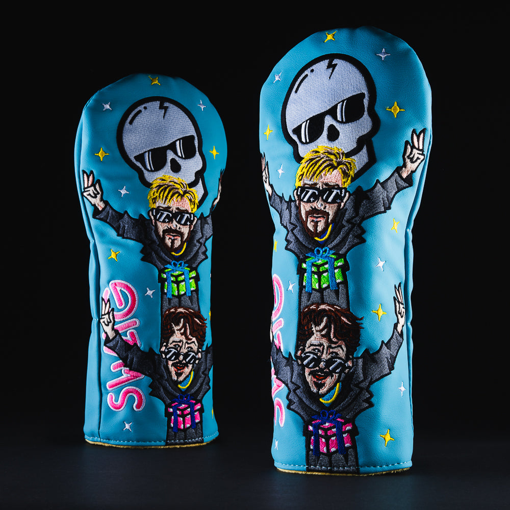 Take a look inside blue driver golf club head cover made in the USA.