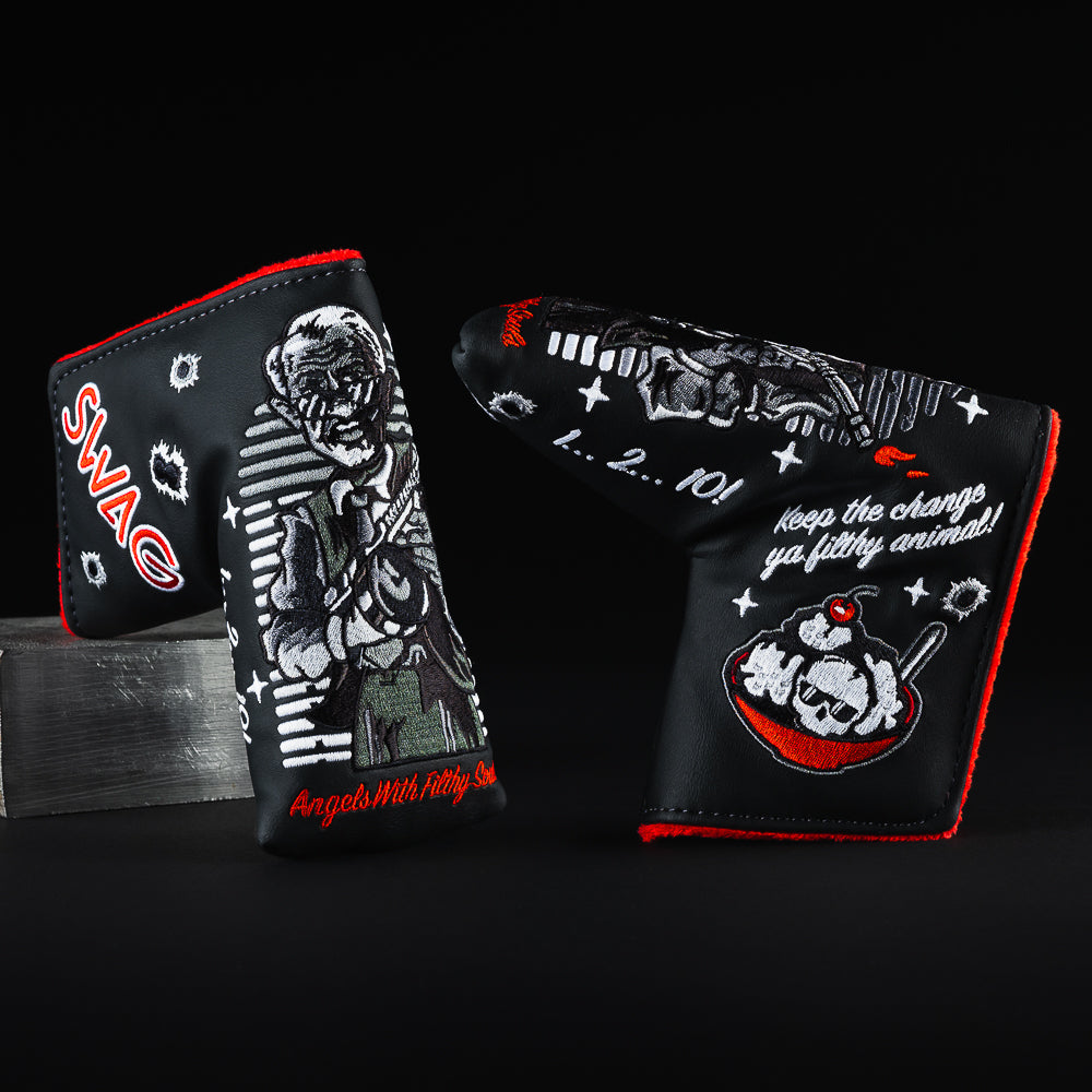 Filthy animal black blade golf club head cover made in the USA.