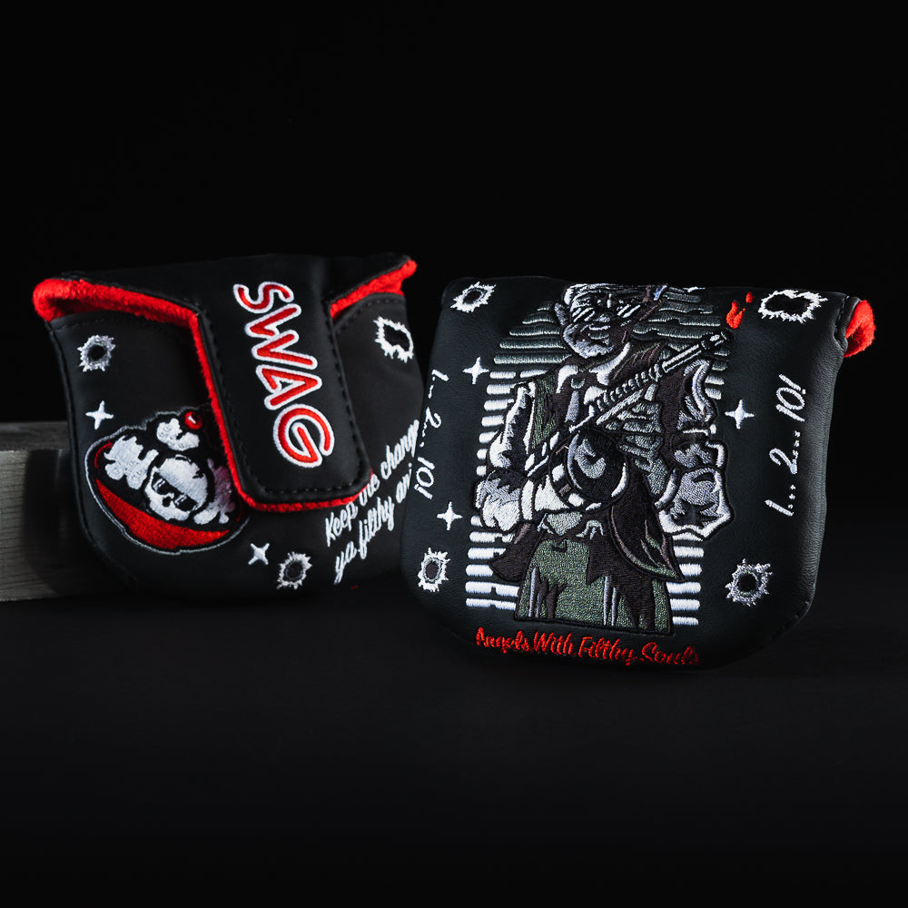 Filthy animal black mallet golf club head cover made in the USA.