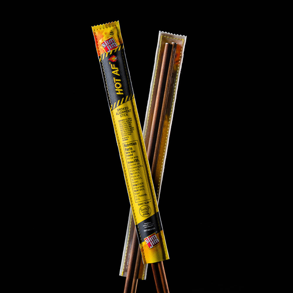 Slim Jim Hot AF package golf alignment stick sleeve cover made in the USA.