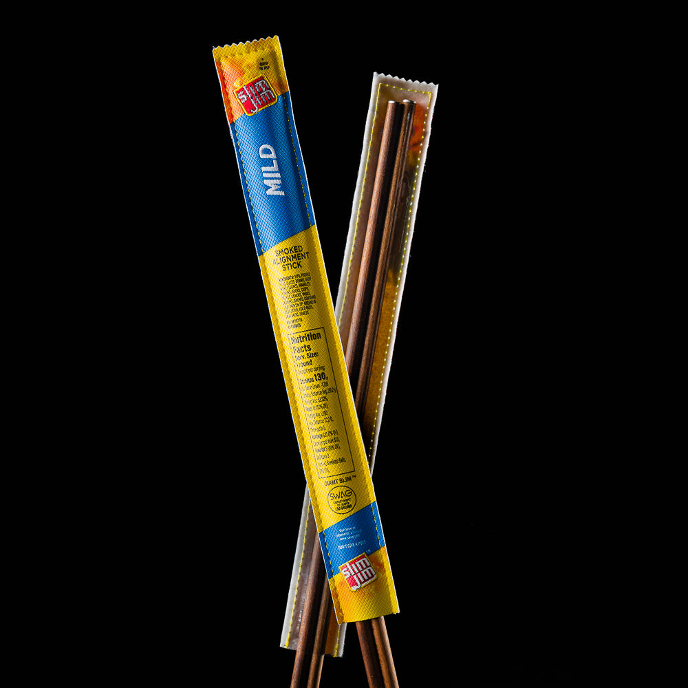 Slim Jim mild package golf alignment stick sleeve cover made in the USA.