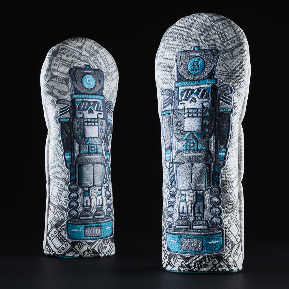 Swagmas nutcracker special grey and blue fairway golf club head cover made in the USA.