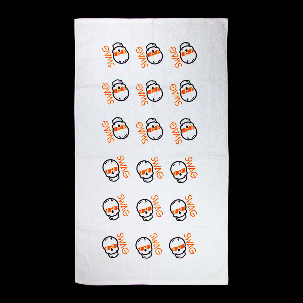 Skull Pattern Orange Towel
