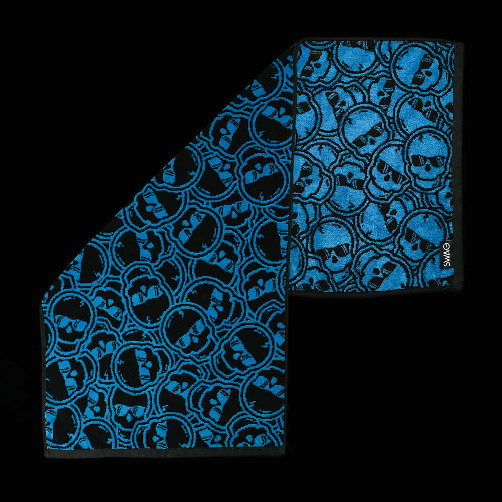 Blue Stacked Skulls Towel