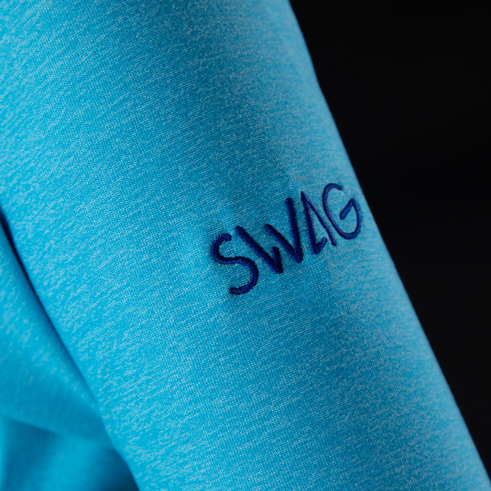 Women's Aqua Navy Skull 1/4 Zip Pullover