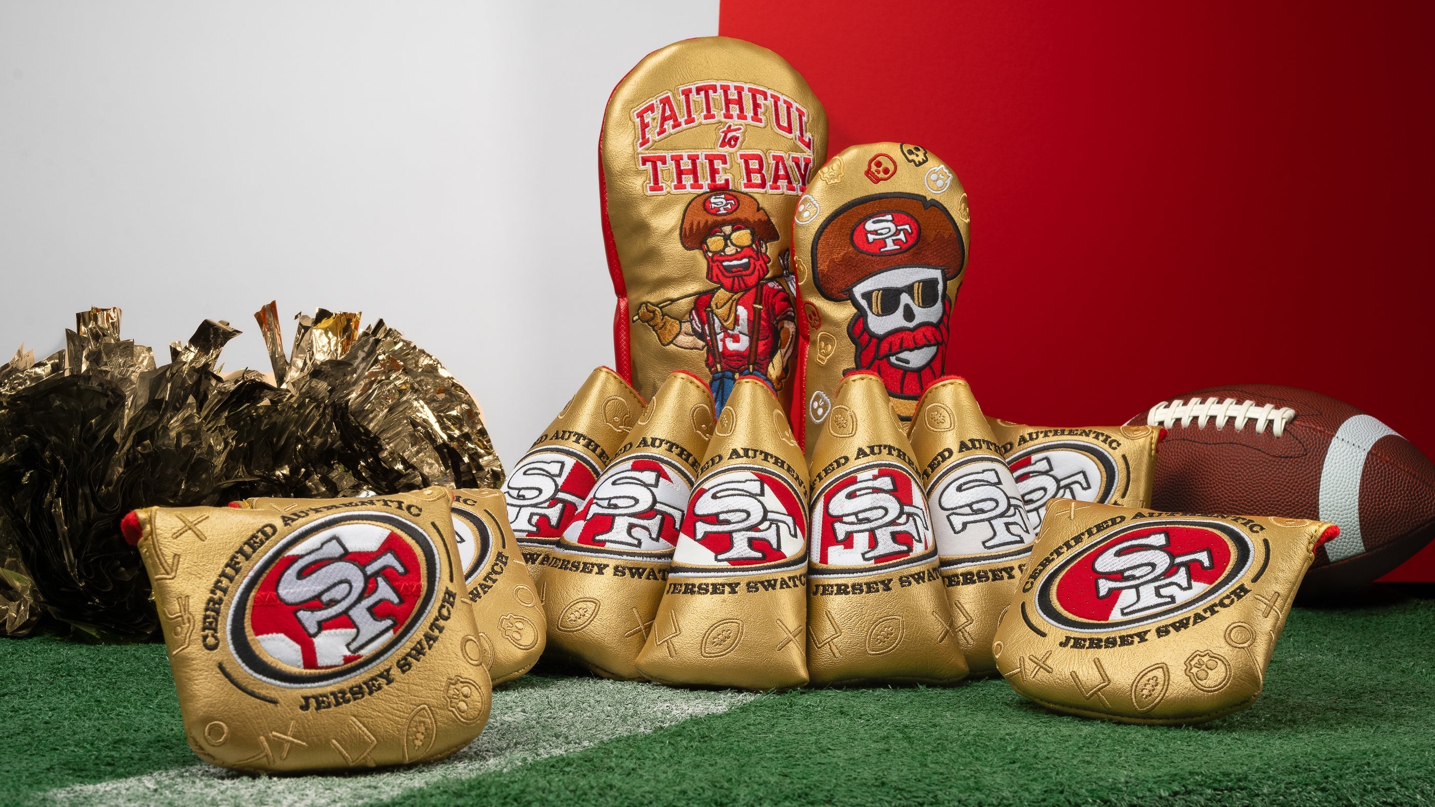 SWAG Golf x San Francisco 49ers golf headcovers collection officially licensed by the NFL