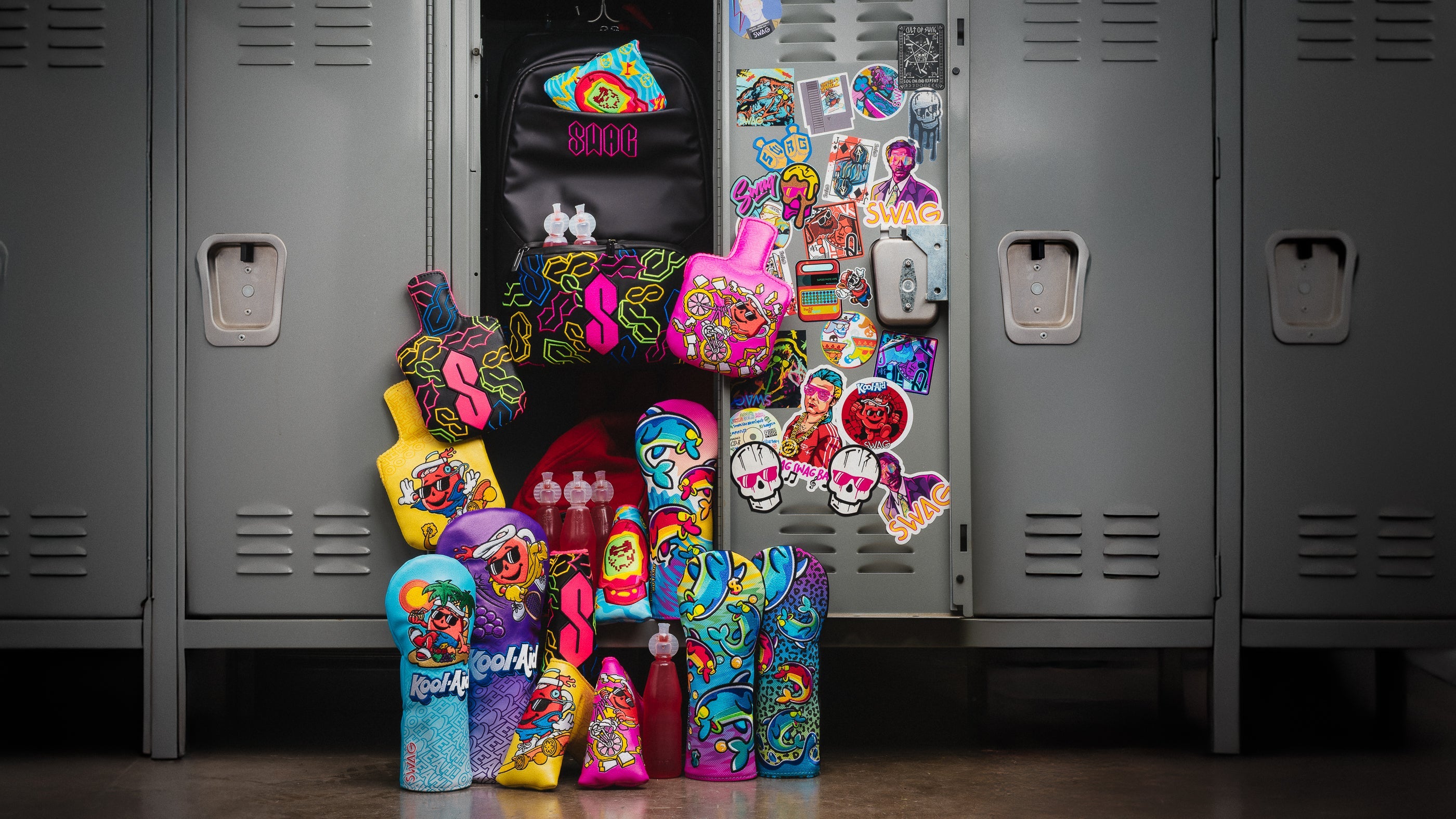 SWAG Golf back to school collection featuring limited edition golf headcovers and accessories.