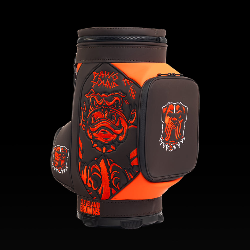 ★NFL公式アタッシュケース★アメリカンフットボール★茶色★80年代 SWAG Golf x NFL Cleveland Browns Dawg Pound Den Caddy Cooler