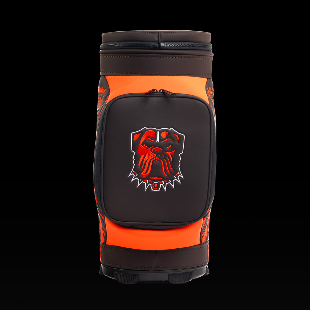 ★NFL公式アタッシュケース★アメリカンフットボール★茶色★80年代 SWAG Golf x NFL Cleveland Browns Dawg Pound Den Caddy Cooler