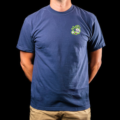 SWAG Golf Grim Reefer navy graphic print 420 themed short sleeve t-shirt.