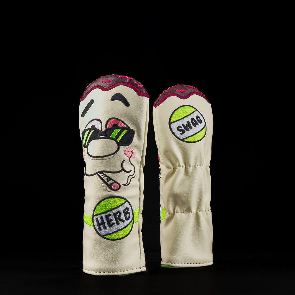 SWAG Golf cartoon Just A Herb hybrid 420 themed golf headcover.
