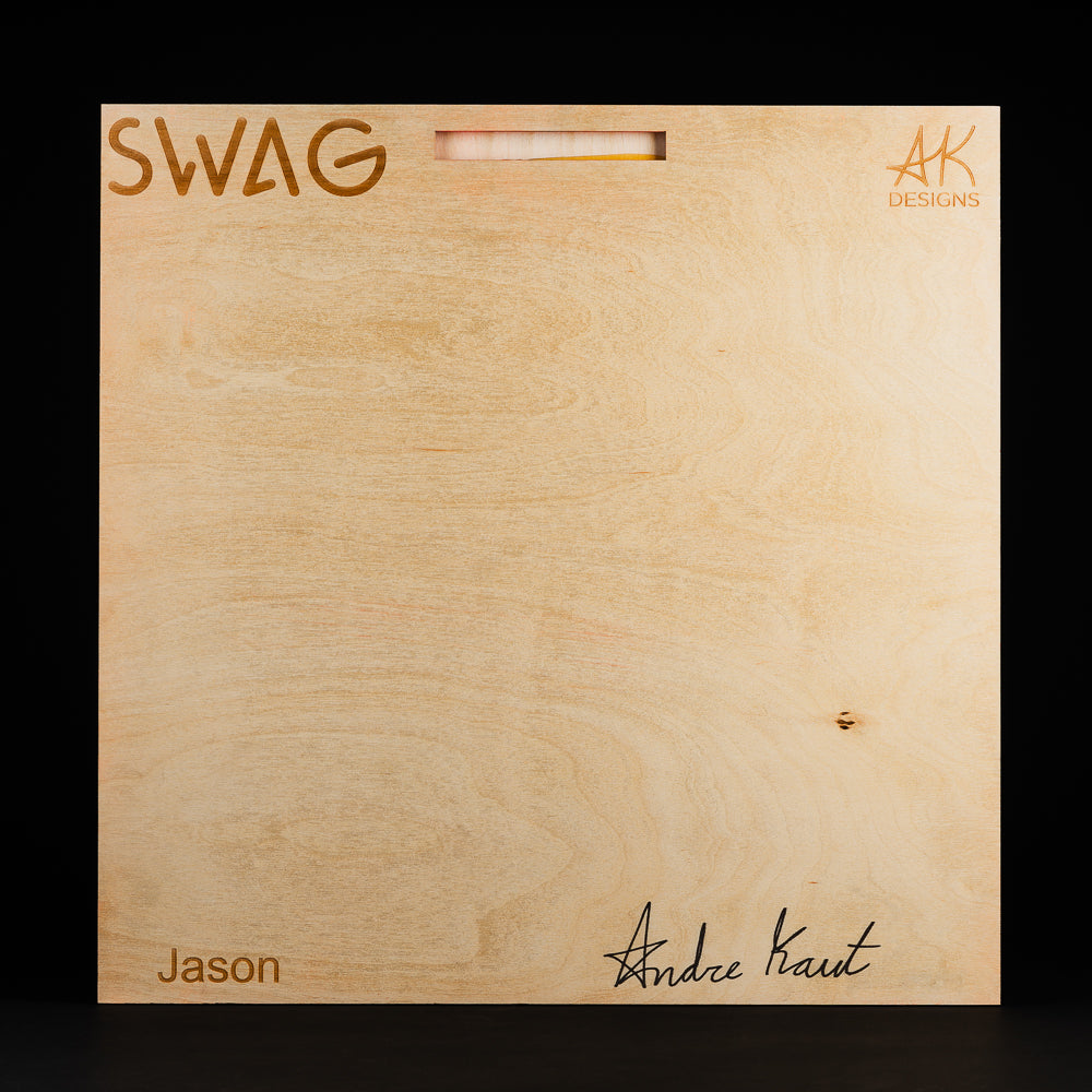 Andre Kaut x Swag Jason Skull layered wood artwork panel made in the USA.