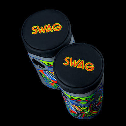 Top View of the king of SWAG barrel driver cover with featured SWAG branding.