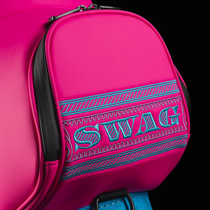 SWAG Golf Bubblegum George pink and blue dollar bill themed den caddy zippered cooler. 