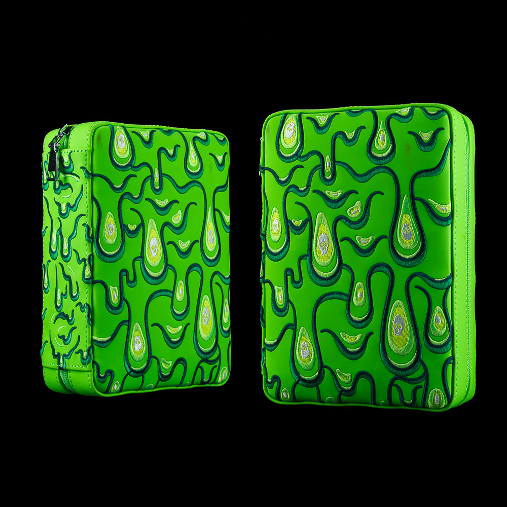 Neon Green Dripping Cigar Humidor Travel Case