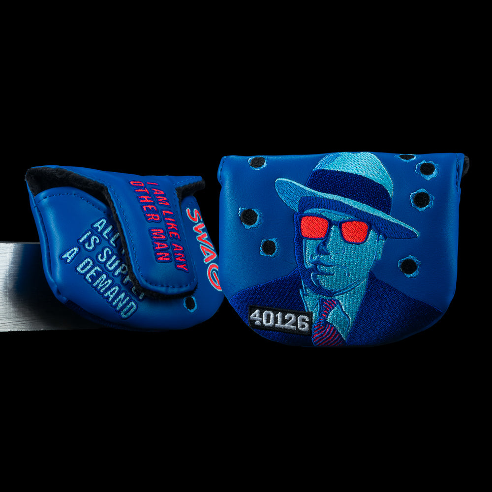 OG Capone Boss mallet cover with fedora wearing character, quotes, and SWAG branding. 