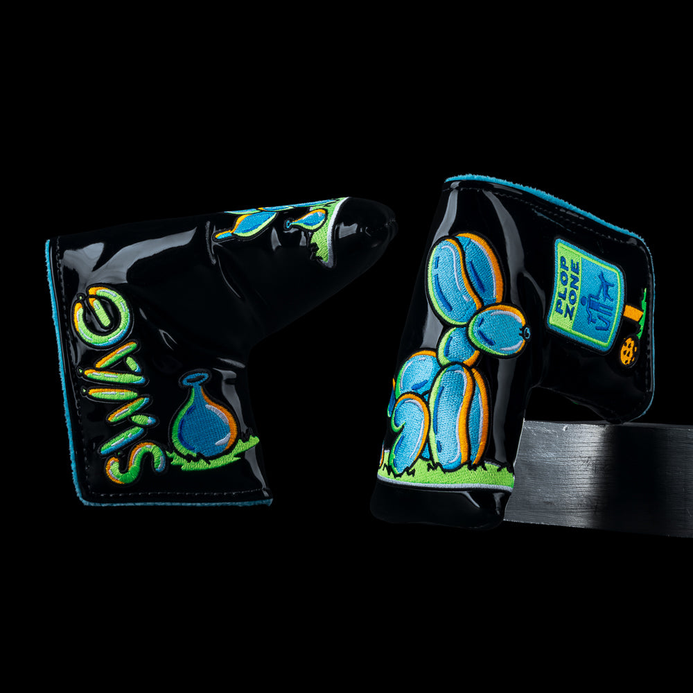 Plop Zone blade cover featuring balloon dog graphic and neon SWAG artwork.