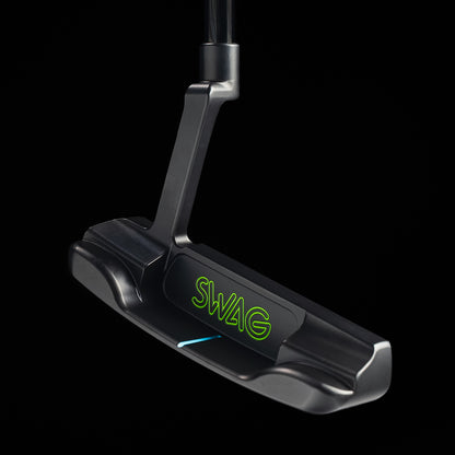 SWAG Golf stacked shades limited edition blade golf putter with multi-colored sunglasses design and black cerakote finish.