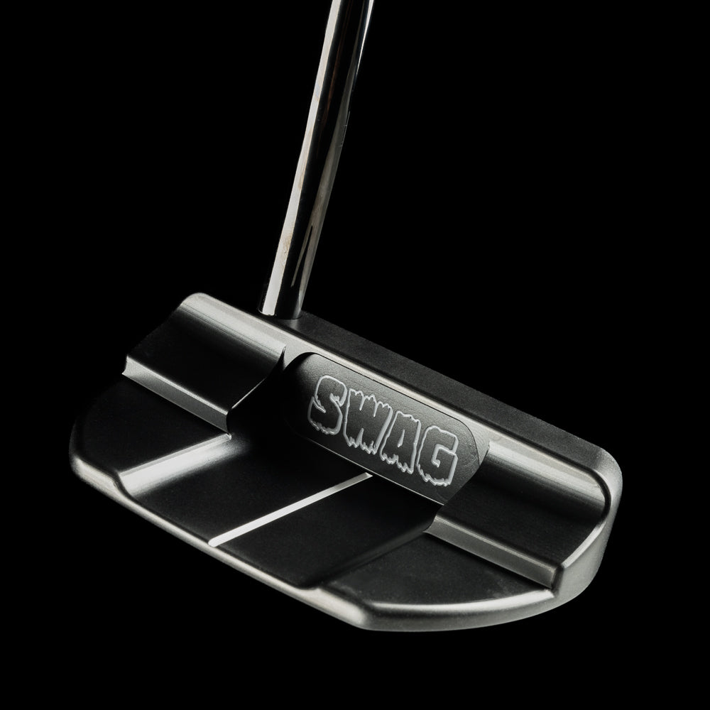 Swag Thing The Boss 2.0 black mallet stainless steel golf putter made in the USA.