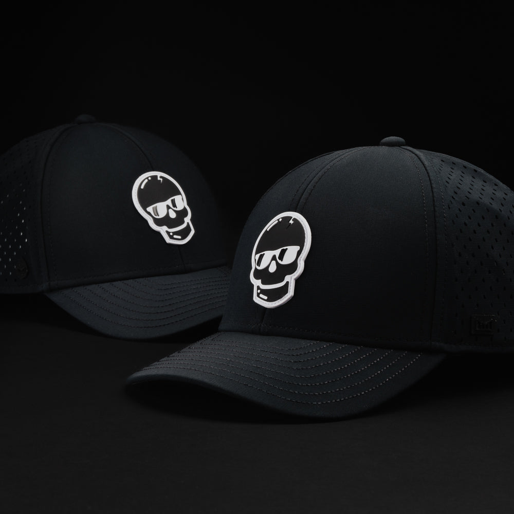 Swag x Melin Skull A-Game Snapback black performance golf hat.