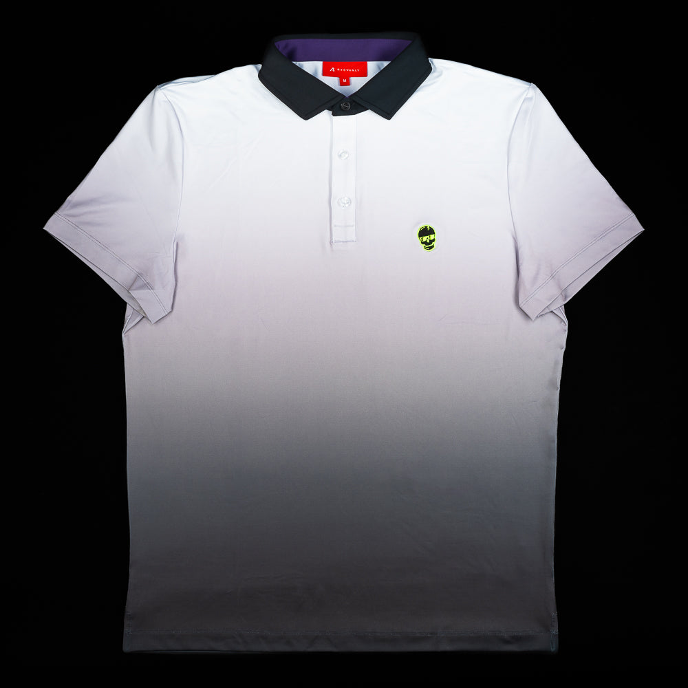 SWAG X Redvanly men's short sleeve golf performance black and white golf polo shirt.