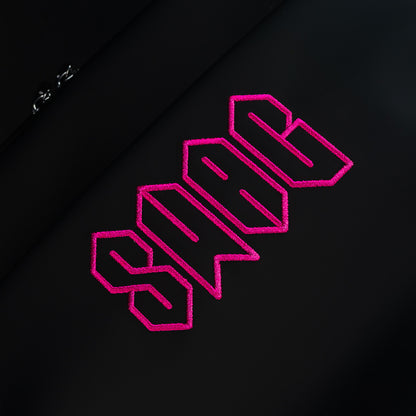 Pink SWAG Golf Logo on backpack.