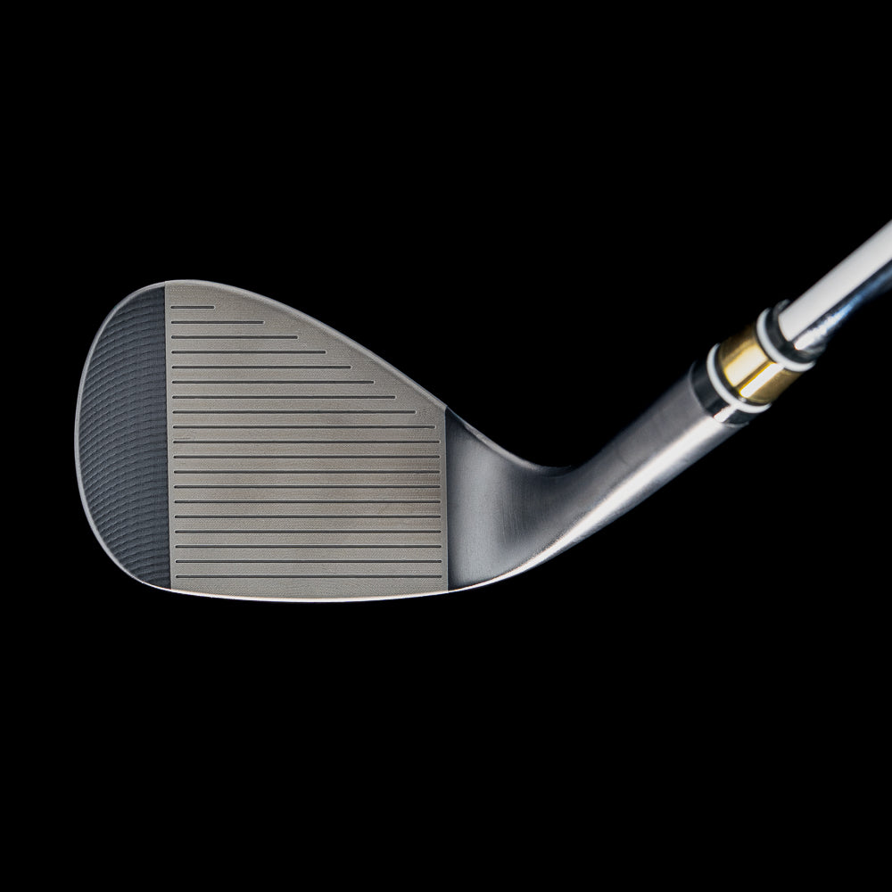 Golf club wedge on a black background