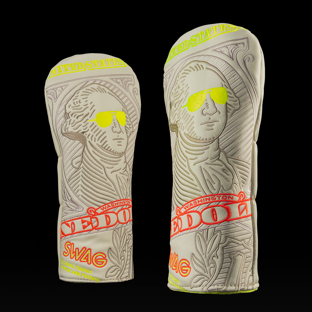 SWAG Golf lemon glow gigantic george cream and neon yellow driver golf headcover.
