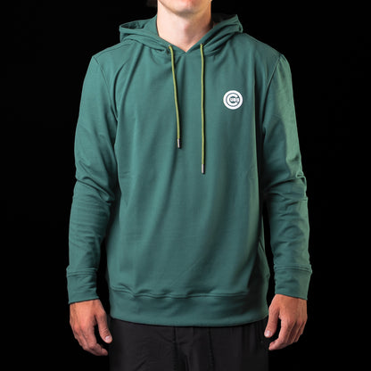 SWAG Golf Chicago Cubs Be Alert For Foul Balls Lounge Hoodie in green with Cubs chest logo and contrast drawstrings.