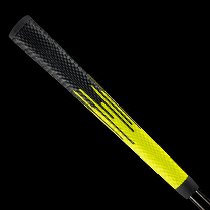 SWAG Golf black and neon yellow dripping design midsize putter grip.