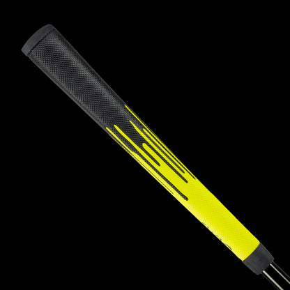 SWAG Golf black and neon yellow dripping design midsize putter grip.