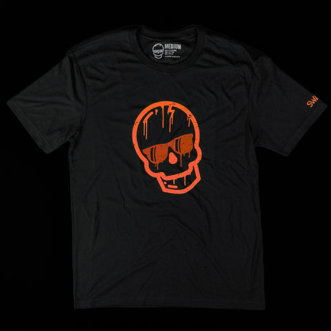 Orange Dripping Skull T-Shirt
