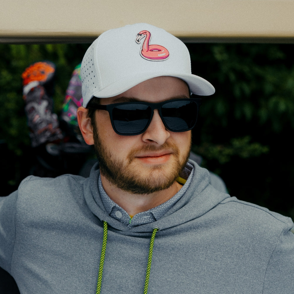 Flamingo Floatie White Snapback Hat