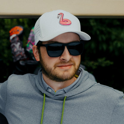 Flamingo Floatie White Snapback Hat