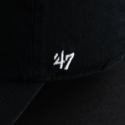 Swag x 47 brand black cotton twill golf hat with gray flipper.