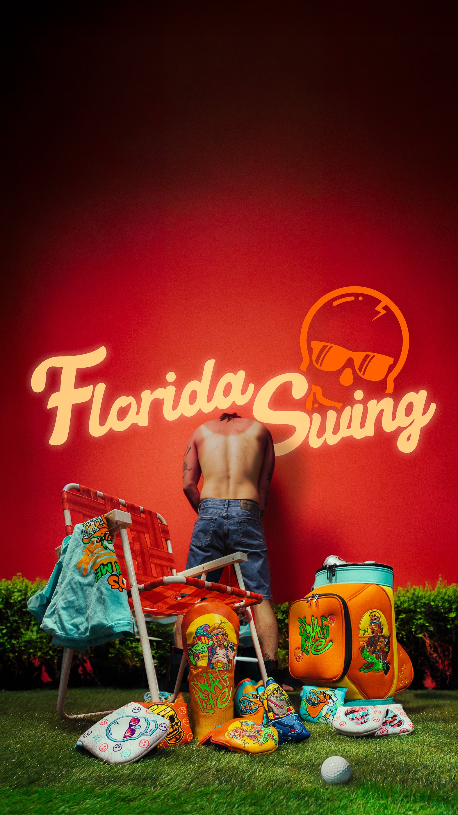 SWAG Golf x Florida Swing Collection featuring limited edition golf headcovers, accessories, and apparel.